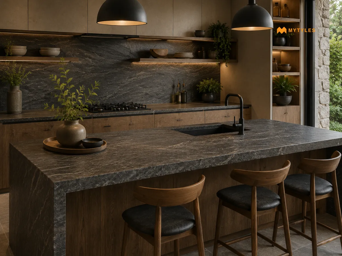 Counter Top Kitchen Ideas With a Stone-Look Finish